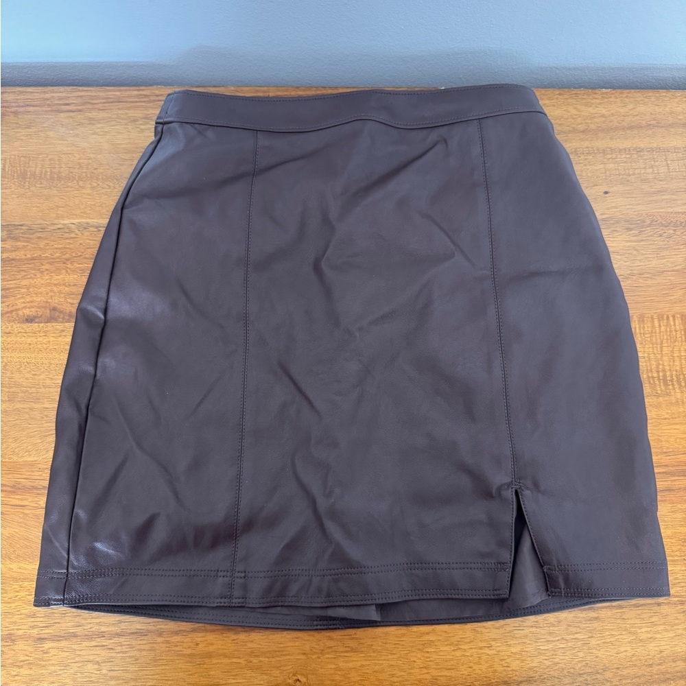 Abercrombie & Fitch Brown Pencil Mini Skirt with Slit